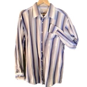 Eighty Eight Mens Blue/White Long Sleeve Button Down